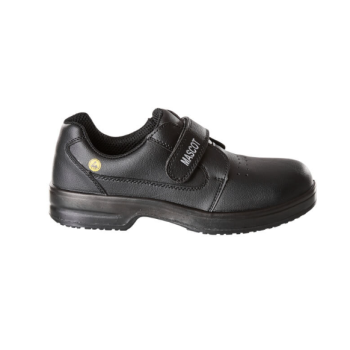 Chaussures de cuisine MASCOT S2 SRC ESD – fermeture scratch pratique et design hygiénique pour les environnements alimentaires.